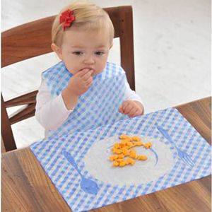 Blue&Orange Gingham Bibby Mat